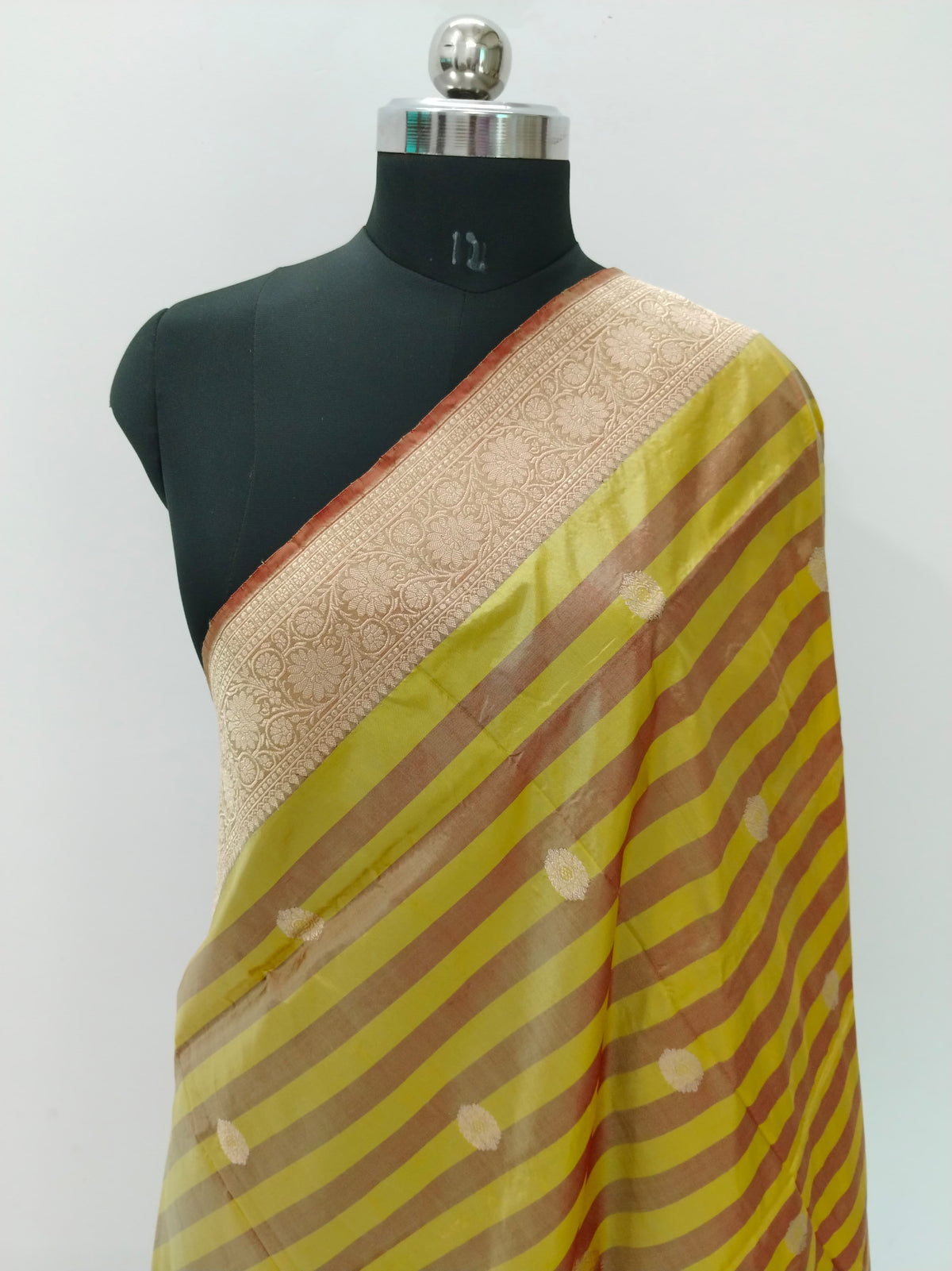 Handloom Banarasi Silk Pure Katan Strips Dupatta