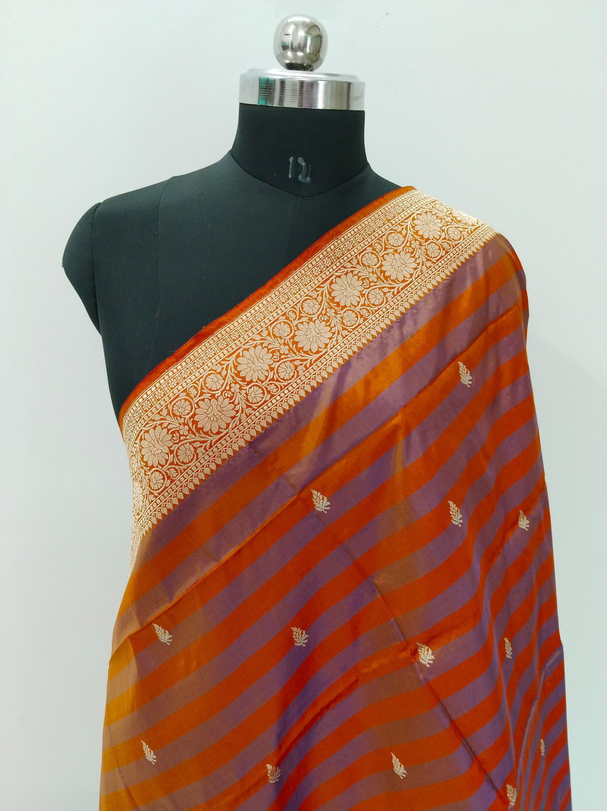 Handloom Banarasi Silk Pure Katan Strips Dupatta