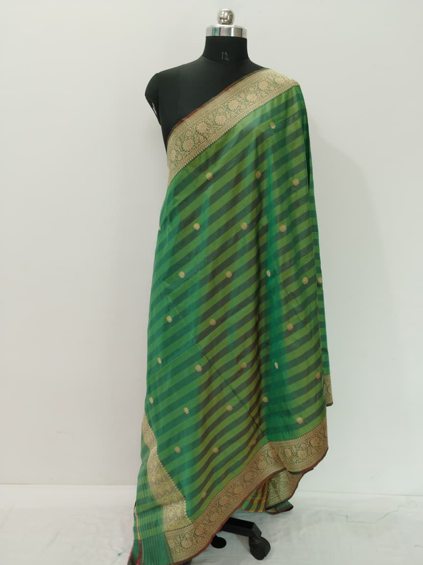 Handloom Banarasi Silk Pure Katan Strips Dupatta