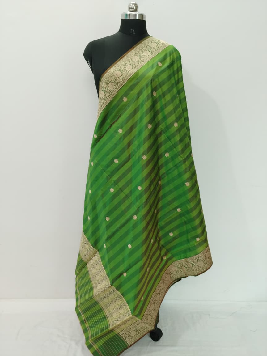 Handloom Banarasi Silk Pure Katan Strips Dupatta
